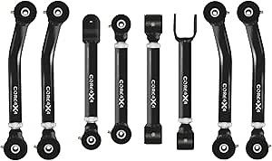 CORE 4X4-8pc Cruise Series Adjustable Control Arm Kit - Compatible with Jeep Wrangler TJ 97-06 - Jeep Wrangler LJ 04-06