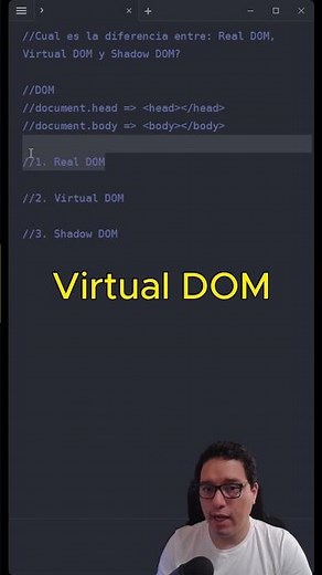 Diferencia entre DOM, Virtual DOM, Shadow DOM #desarrolloweb #javascript #frontend