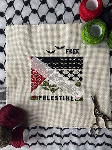 Cross-stitch Pattern: Palestinian Flag for Gaza | Tatreez Pattern PDF & Instuctions - Etsy