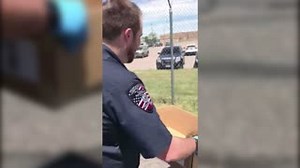 ACSO staff members were outside of the detention facility when they were “summoned” by a mamma duck flapping her wings and quacking at them. The duck led them to a storm drain on the north side of the building where 8 ducklings were discovered. They are now safely with mom. | Arapahoe County Sheriff's Office