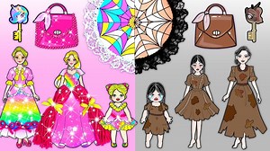 DIY Paper Dolls & Cartoon - Rainbow Family VS Poor Family Quietbook - Barbie's New Home Handmade #woadollcrafts #paperdoll #paper #doll #woavideos #woadiy #woacrafts #paperdolls | WOA Bricks Technic