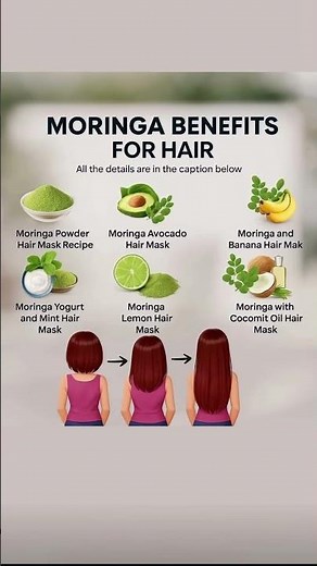 How to Use Moringa for Hair Growth—Best DIY Masks #viral #moringabenefits #rosemaryoil #reducehairfa