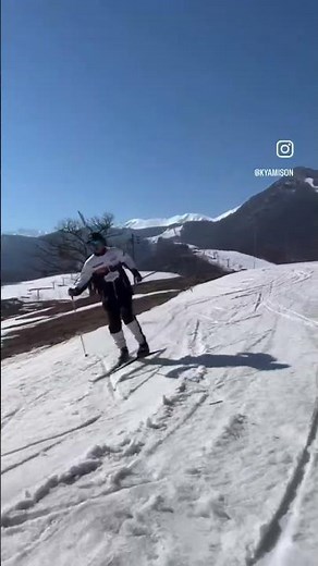 Attempting the most difficult cross-country telemark course.