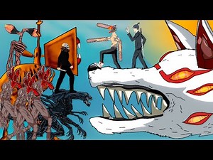 Chainsaw Man vs Fox Devil-Aki Hayakawa, Stranger Things, Megahorn, Siren Head, Alien. Animation dc2