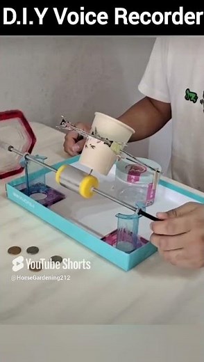 diy voice recorder made at home using paper cups #diy #voicerecord