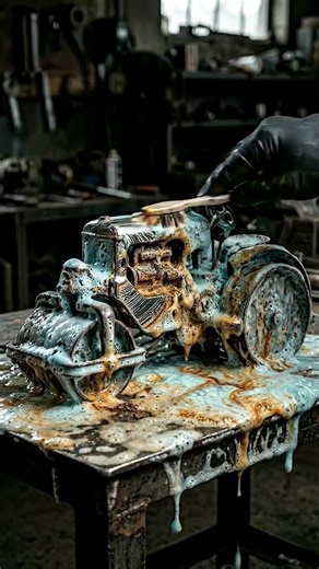 1920 Galion Vintage Road Roller Rust Removal