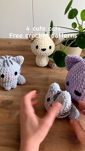 5K views · 178 reactions |  Free Cat crochet patterns  All of these cute Free Crochet pattern have a full video tutorial. Link in profile www.mariskavos.nl . . #amigurumi #diyfluffies #freecrochetpattern #amigurumipatterns #toycrochet #amigurumilove #crochetersofinstagram #crochettoy #haken #häkeln #croche #amigurimilove #amigurumay #amigurumitoday #amigurumitoys #creatief #diy #freeamigurumipattern | DIY Fluffies | Facebook