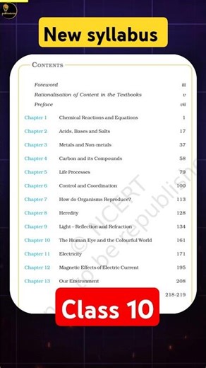 Science😭 Class 10th new syllabus🔥 #Science #class10 #syllabus #class10science