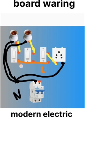 electric bod connection || 3 switch 1 socket board connection|| modern electric|| #shorts #reels