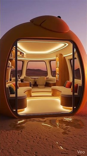 Inside the giant desert mango Would you live in this AI oasis? 🥭✨#aivideo#aigenerated#interiordesign