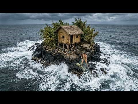 150-Day Solo Survival Challenge: Building a Shelter on a Desert Island Without Modern Tools