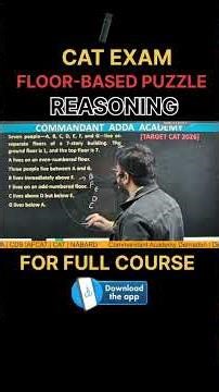 CAT EXAM FLOOR BASED PUZZLE Reasoning #shorts #tricks