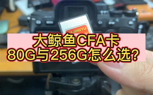 大鲸鱼cfa卡80G与256G的如何选购？cfexpress typeA卡 索尼相机内存卡cfe-a卡 索尼相机专用存储卡 cfa卡对比测试 cfa卡购买指南