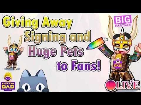 Pet Simulator 99 - Giving Away Signing and Huge Pets to Fans! Live
