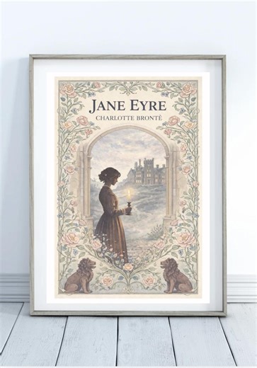 Jane Eyre Book Cover Bronte Victorian Art Poster Wall Art - Etsy UK