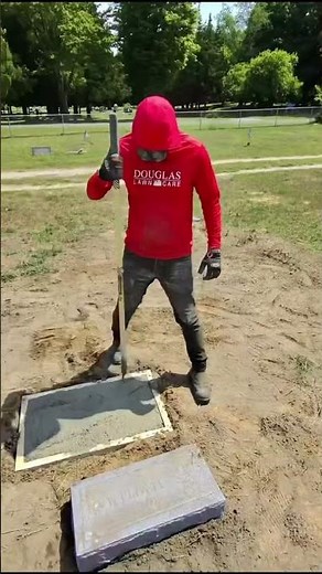 Headstone Foundation in 40 Seconds