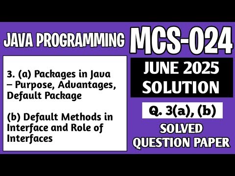 P6- 3(a), (b) | MCS024 June 2025 Solution | MCS 024 Solved Question Paper | Mcs24 Important Question