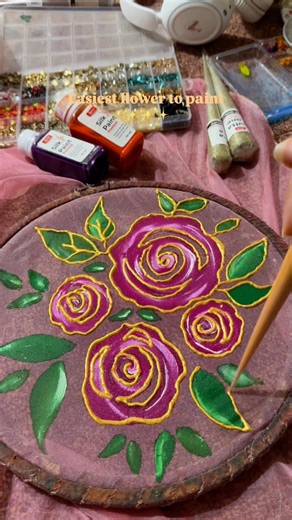 Quick and easy fabric painting on organza #fabricpainting