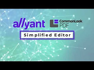 CommonLook PDF Simplified Editor demo video