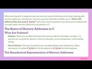 Understanding Why the Address of a Char Array is 6 Bytes in C