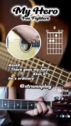 My Hero Acoustic Cover - Easy Chords with Lyrics