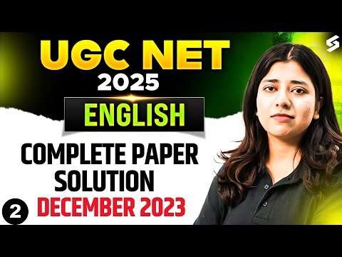 UGC NET English Previous Question Paper With Answers #2 | UGC NET English Question Paper 2023 Ayesha