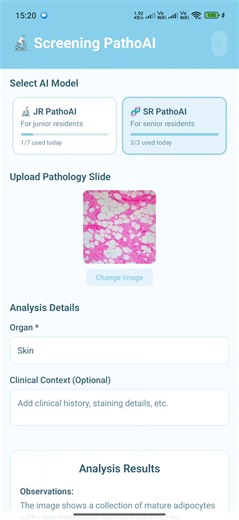 Screening PathoAI - A Simple React Native App for Histopathology Slides insights