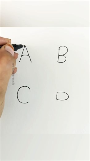 Creative Letter Drawing | Turning Letters into Cute Drawings #ytshorts #drawingwithletters