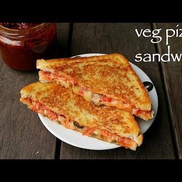 pizza sandwich recipe | grilled veg pizza sandwich | pizza sandwiches