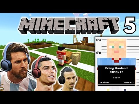 Messi & Ronaldo play MINECRAFT - Haaland gets sii-ued!