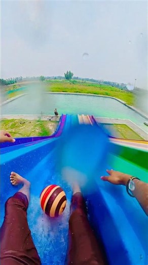 Pov : Ball Snatching Challenge Extreme Water Slide 💦🔥 | Epic Water Park Sliding POV 🌊🎢
