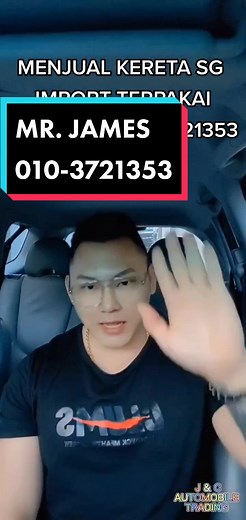 Hi👋 我是JAMES，J & C Automobile Trading 我是全马买卖《新加坡刹车零件》销售负责人。 我们公司所售卖的汽车都来自新加坡刹车厂， 都是有经过合法买卖程序的。 ❌不是买卖新车 ❌不是买卖二手车行 ❌不是卖Recon 车 ❌没有的看车《下了订金后》✅ ❌没有的试车《下了订金后》✅ ✅ TNG EWALLET 付款 ✅ Credit Card 付款 ✅ Internet Baking Transfer 付款 ✅ Cash Deposit Machine 付款 ✅ 可以 Claim Income Tax 所以跟我购买过程，看照片或视频如图所示， 全部车况都如图所示100%，没P过图。 小瑕疵一定会有的，毕竟不是买新车是刹车❗️ #再次强调我们不是卖新车或二手车‼️ 下单 Deposit Booking 3～5天 Process ， 下来试车、看车了没有问题， 直接驾走或Towing 。 ✅引擎、牙箱 、冷气 若有问题 *可以选择退回 订金 或 维修 由我们公司付费❗️ #全马唯一公开买卖新加坡进口车公司🎊 #拥有14年网络买卖进口车销售经验🥳 #14年个人销