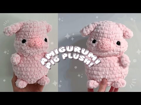 how to crochet: pig plushie + free pattern included!!