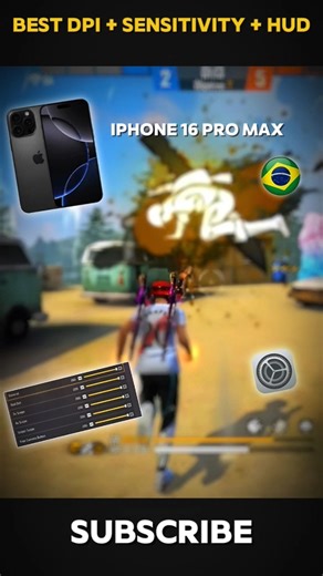 📱 IPHONE 16 PRO MAX || Free Fire Best Dpi + Sensitivity + Hud 🇧🇷