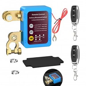 Remote Battery Kill Switch for Car, 12V 240A Car Remote Battery Kill Switch, Car Battery Disconnect Switch with Two Keys, Anti-Theft Cut Off Switch for Auto, ATV, Truck, Tractor, Boat, Marine (Blue)