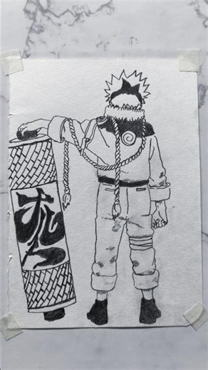 Drawing Naruto with the Giant Scroll | Anime Art Process