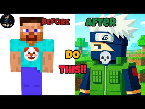 Make your anime skin 🤫(watch if you want to become 🆒)||how to edit skin in Minecraft