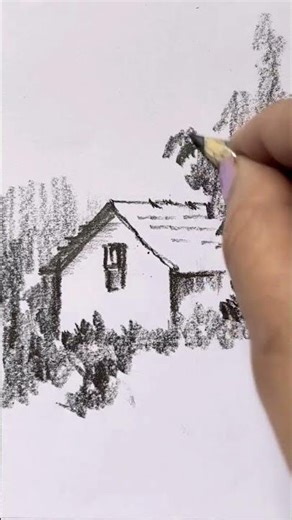 How to draw a house using pencil #pencilsketching #quicksketching #housesketch #simplehousedrawing