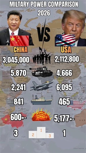 Usa vs China Military Power 2026