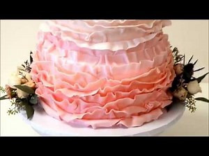 Three tier Ruffle Wedding Cake