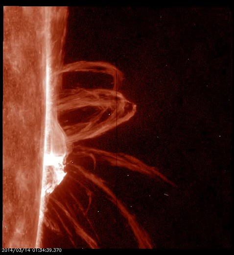 7.4K views · 162 reactions | Solar Explosions and Loop Arcades • Loop arcades are highly dynamic structures that suspend solar plasma thousands of kilometers above the surface against the force of gravity. They can be disrupted during eruptions and part of plasma falls back onto the Sun. Understanding how they are formed and what drives the eruptions is still a great challenge. Credit: IRIS, LMSAL/NASA, | Astronomy Nation | Facebook