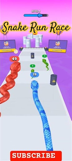 Snake Run Race - Gameplay Walkthrough Level 1 - Biggest Snake Wins! (Android,ios)