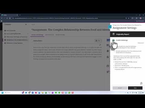 Attaching Safe Assign to a Assignment