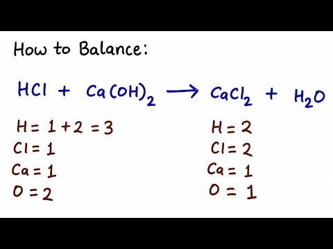 How to balance: HCl + Ca(OH)2 = CaCl2 + H2O