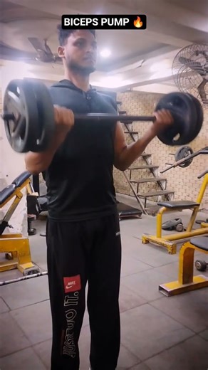 INSANE Biceps Pump with Rod & Plate 🔥 | Try This Power Move! #gymshorts #gymmotivation #shorts #gym