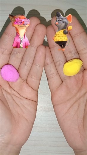 Zootopia clay color mix yellow and pink #colors #art #mixing #shorts