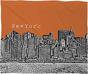 Deny Designs Bird Ave New York Orange Fleece Throw Blanket, 30 x 40