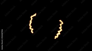 Glowing Neon Scribble FX Animation with Wiggle Lines Motion featuring circular rotating vibrating wiggle lines