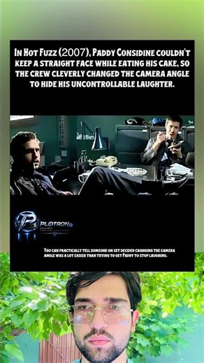 IN HOT FUZZ (2007), PADDY CONSIDINE COULDN'T KEEP A STRAIGHT FACE WHILE EATING