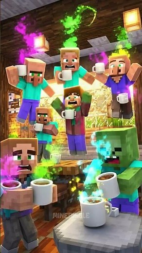 Minecraft But Zombie Opened a Coffee Shop 😂☕